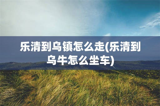 乐清到乌镇怎么走(乐清到乌牛怎么坐车)