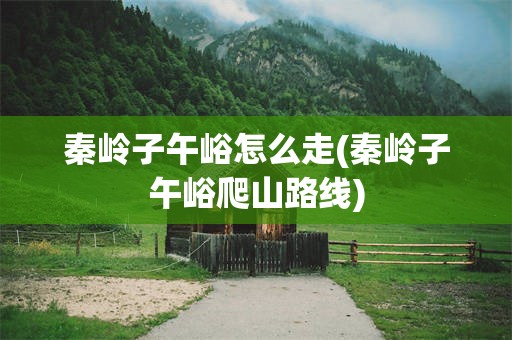 秦岭子午峪怎么走(秦岭子午峪爬山路线)