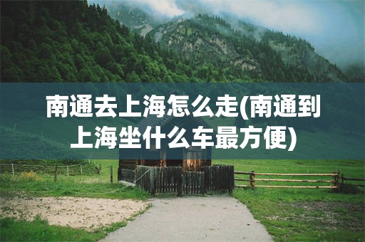 南通去上海怎么走(南通到上海坐什么车最方便)