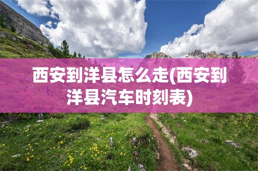 西安到洋县怎么走(西安到洋县汽车时刻表)