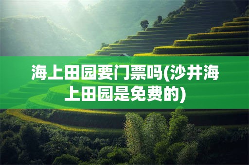 海上田园要门票吗(沙井海上田园是免费的)