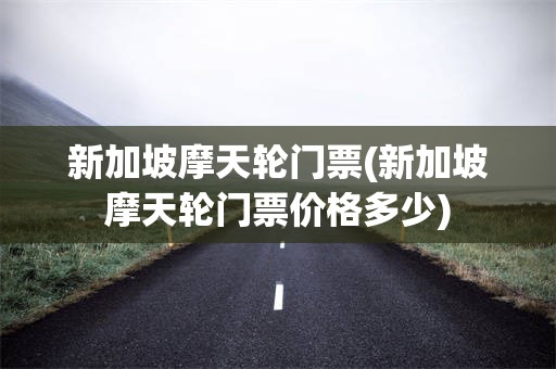 新加坡摩天轮门票(新加坡摩天轮门票价格多少)
