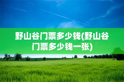 野山谷门票多少钱(野山谷门票多少钱一张)