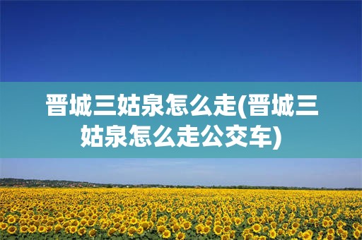 晋城三姑泉怎么走(晋城三姑泉怎么走公交车)