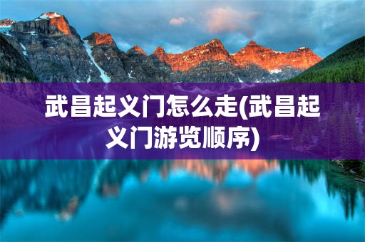 武昌起义门怎么走(武昌起义门游览顺序)