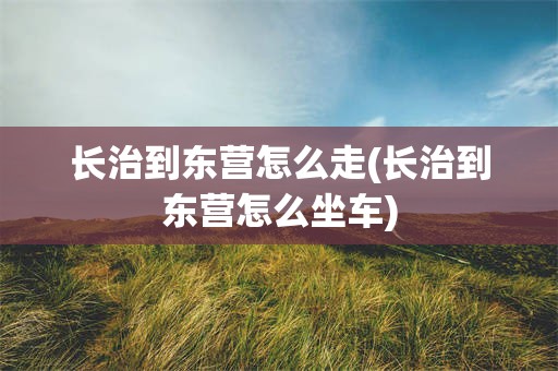 长治到东营怎么走(长治到东营怎么坐车)