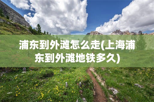 浦东到外滩怎么走(上海浦东到外滩地铁多久)