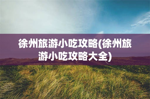 徐州旅游小吃攻略(徐州旅游小吃攻略大全)
