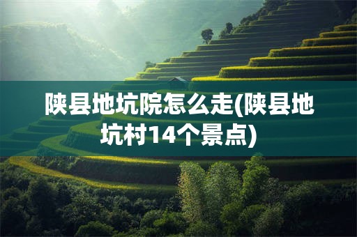 陕县地坑院怎么走(陕县地坑村14个景点)