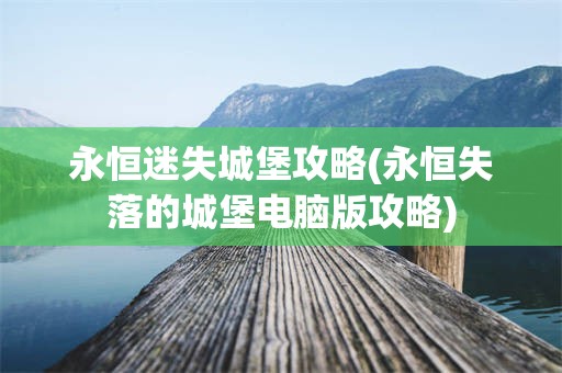 永恒迷失城堡攻略(永恒失落的城堡电脑版攻略)