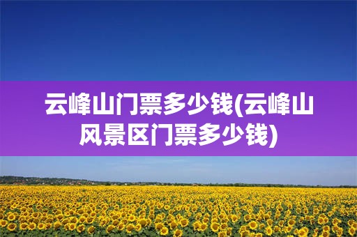 云峰山门票多少钱(云峰山风景区门票多少钱)