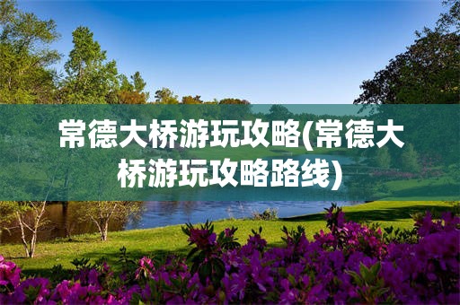 常德大桥游玩攻略(常德大桥游玩攻略路线)