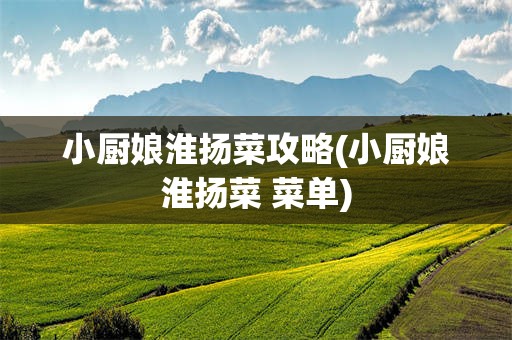 小厨娘淮扬菜攻略(小厨娘淮扬菜 菜单)