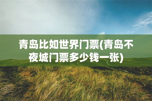 青岛比如世界门票(青岛不夜城门票多少钱一张)