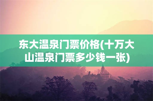 东大温泉门票价格(十万大山温泉门票多少钱一张)