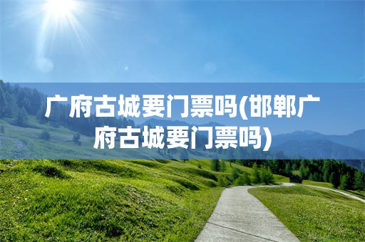 广府古城要门票吗(邯郸广府古城要门票吗)