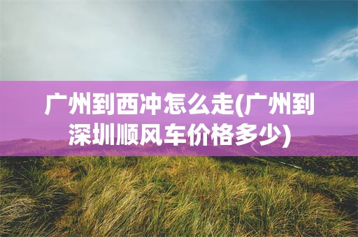 广州到西冲怎么走(广州到深圳顺风车价格多少)