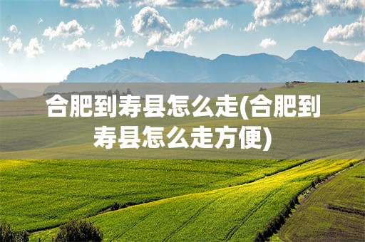 合肥到寿县怎么走(合肥到寿县怎么走方便)