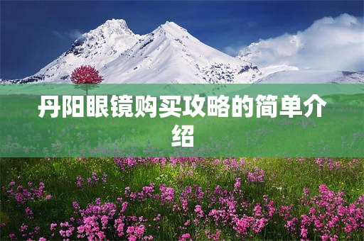 丹阳眼镜购买攻略的简单介绍