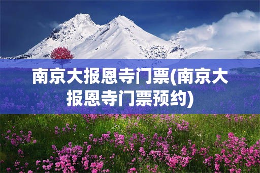 南京大报恩寺门票(南京大报恩寺门票预约)