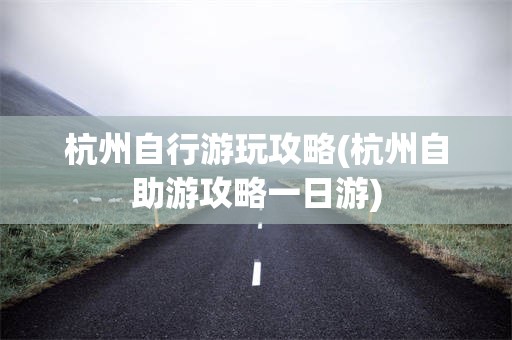 杭州自行游玩攻略(杭州自助游攻略一日游)