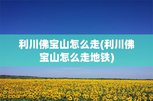 利川佛宝山怎么走(利川佛宝山怎么走地铁)