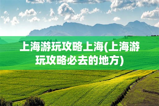 上海游玩攻略上海(上海游玩攻略必去的地方)