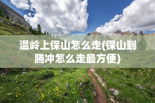 温岭上保山怎么走(保山到腾冲怎么走最方便)