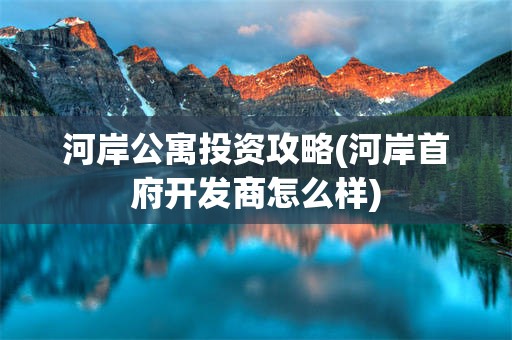 河岸公寓投资攻略(河岸首府开发商怎么样)