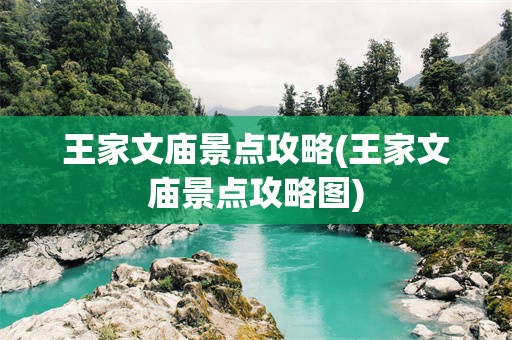 王家文庙景点攻略(王家文庙景点攻略图)