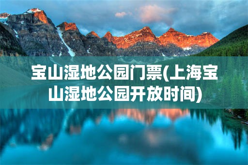 宝山湿地公园门票(上海宝山湿地公园开放时间)