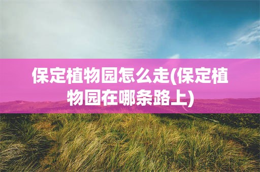 保定植物园怎么走(保定植物园在哪条路上)