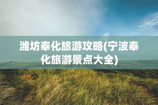 潍坊奉化旅游攻略(宁波奉化旅游景点大全)