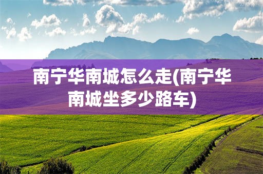 南宁华南城怎么走(南宁华南城坐多少路车)