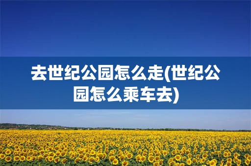 去世纪公园怎么走(世纪公园怎么乘车去)