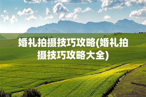 婚礼拍摄技巧攻略(婚礼拍摄技巧攻略大全)