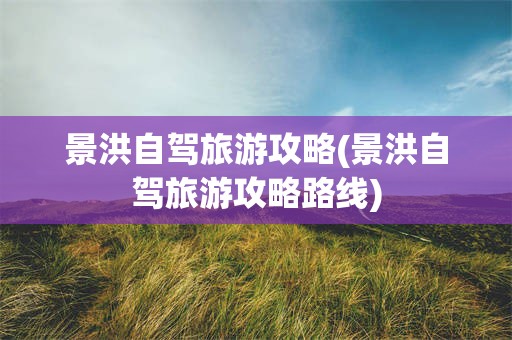 景洪自驾旅游攻略(景洪自驾旅游攻略路线)