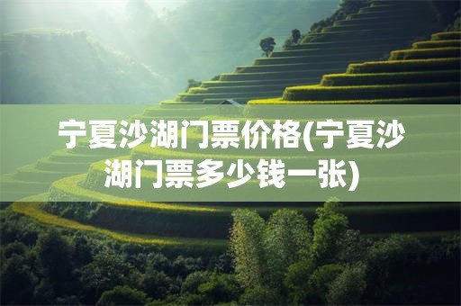 宁夏沙湖门票价格(宁夏沙湖门票多少钱一张)