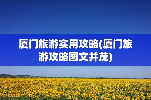 厦门旅游实用攻略(厦门旅游攻略图文并茂)