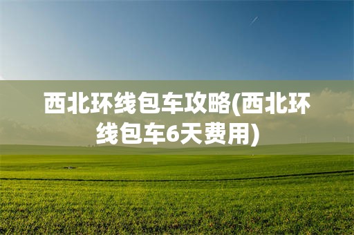 西北环线包车攻略(西北环线包车6天费用)
