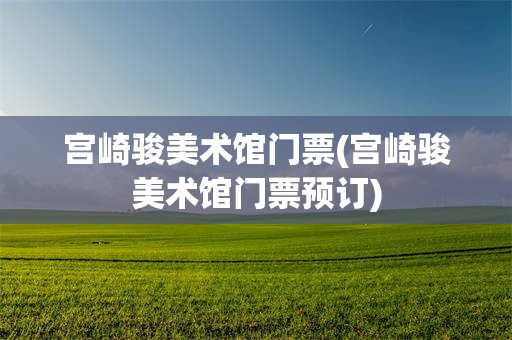 宫崎骏美术馆门票(宫崎骏美术馆门票预订)