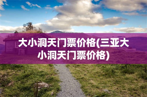 大小洞天门票价格(三亚大小洞天门票价格)
