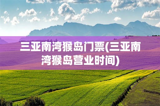 三亚南湾猴岛门票(三亚南湾猴岛营业时间)