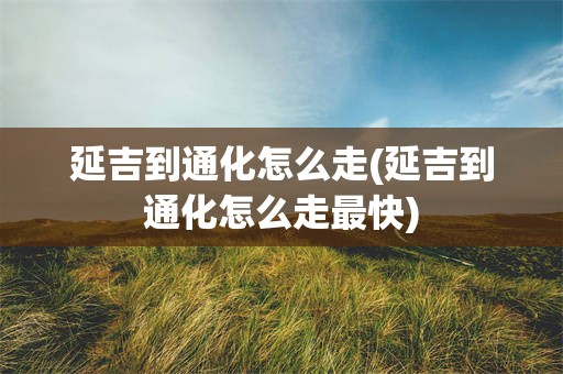 延吉到通化怎么走(延吉到通化怎么走最快)