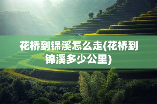 花桥到锦溪怎么走(花桥到锦溪多少公里)