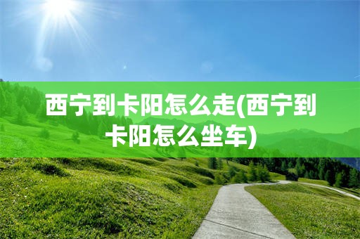 西宁到卡阳怎么走(西宁到卡阳怎么坐车)