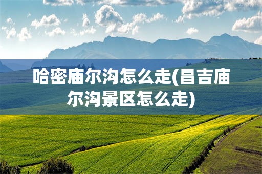 哈密庙尔沟怎么走(昌吉庙尔沟景区怎么走)
