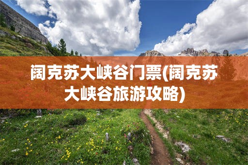阔克苏大峡谷门票(阔克苏大峡谷旅游攻略)