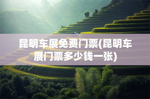 昆明车展免费门票(昆明车展门票多少钱一张)
