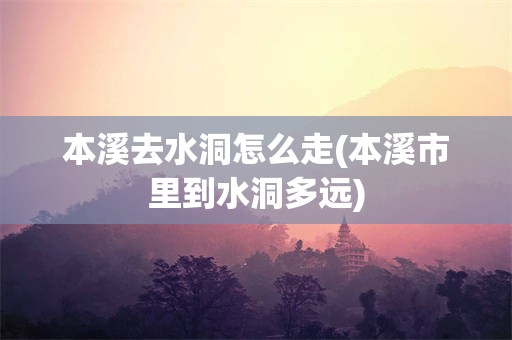 本溪去水洞怎么走(本溪市里到水洞多远)